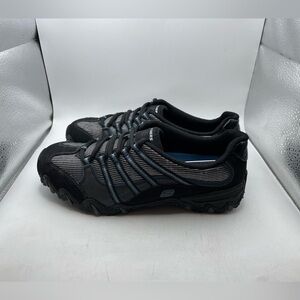 Skechers Compulsions Sleek womens black leather sneakers size 6.5